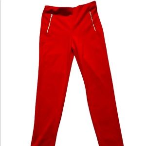 Charlotte Russe red leggings with Zippers on hips